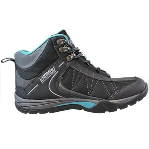Khombu Hilary Women's Black Teal Hiking Boots Leather Lace Up Outdoor Trail 7